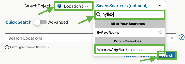 Search for hyflex room