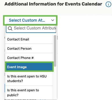 Select Event Image custom attribute