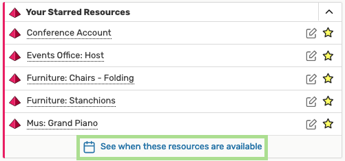 Starred resources